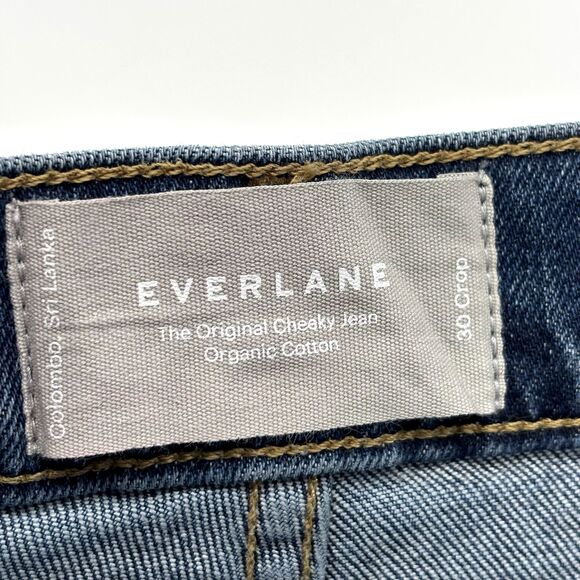 Everlane Women 30 Curvy Cheeky Jean High Rise Crop Straight Washed Midnight NWT - Picture 6 of 8